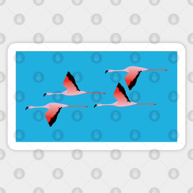 Flying flamingos Sticker by Jennifer Ladd